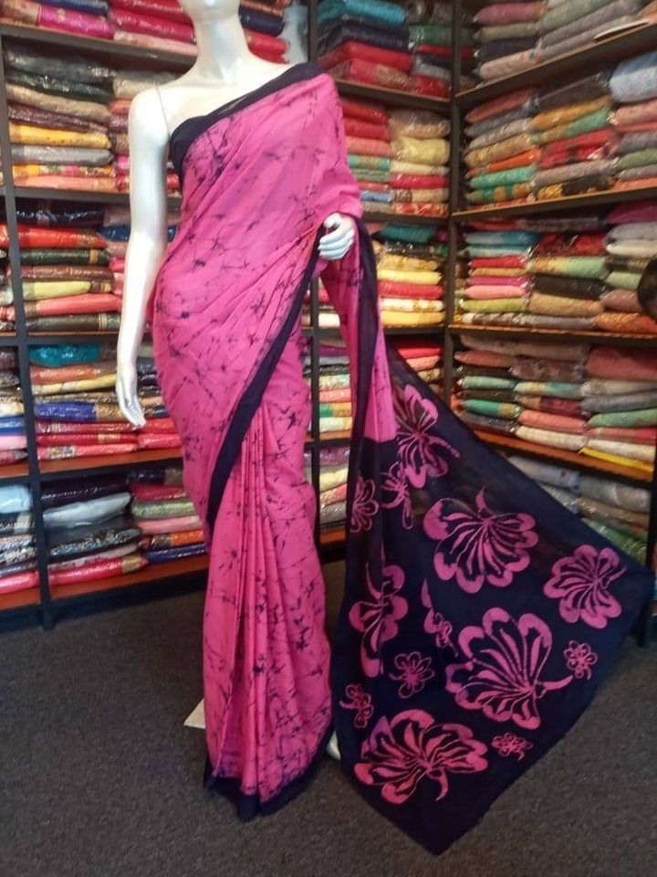 Sri Lankan Cotton Batik Saree Nithijaya Saree 